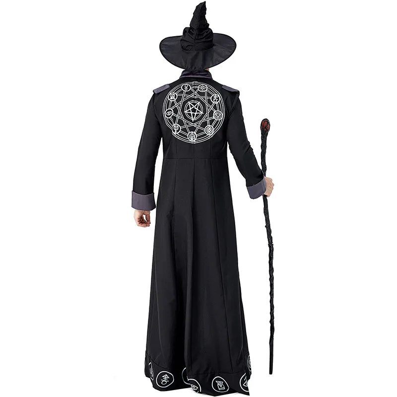 Black Witch Cosplay Deluxe Black Dress Costume Halloween Girl Carnival  Party Robe Magician