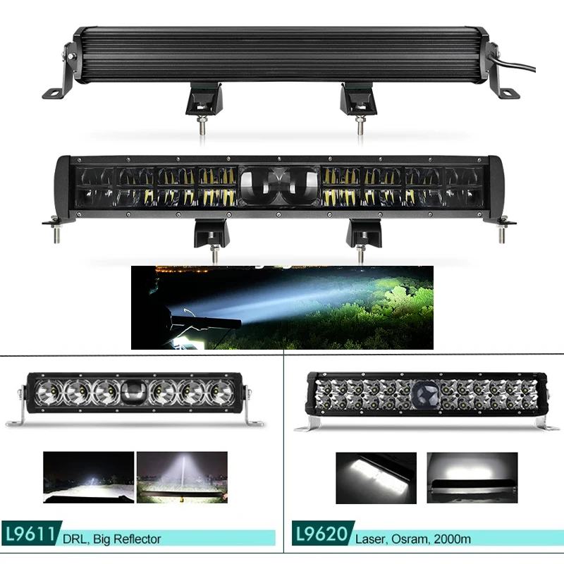 R112 R7 R10 Off Road Led Bar e marked 22'' 32'' 42'' 52 Inch White Amber DRL Piano Key Truck Offroad 4x4 Led Light Bar Position