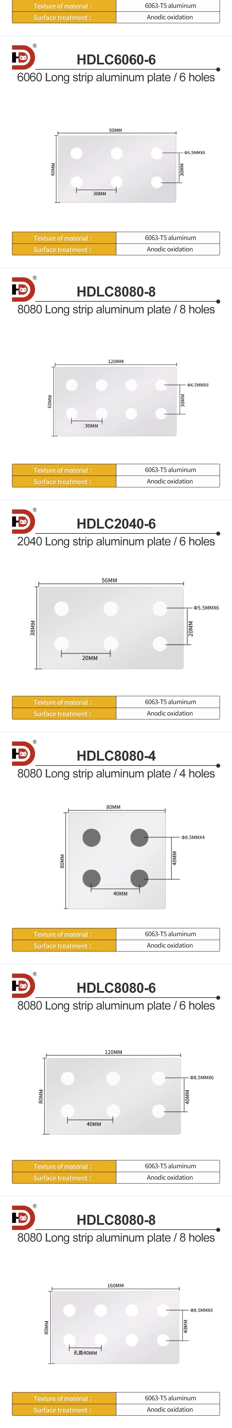 Industrial Aluminum Profiles, Long/square Aluminum Connecting Plates, Reinforced Fasteners, Connecting Aluminum Plates factory