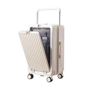 July New Front Opening Travel Luggage Bags Trunk Pull Ror Suitcase ...