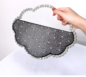 2024 New Wholesale Fashion Cloud Shape Rhinestone Purse Women'S Prom Handbag Exquisite Evening  Bag