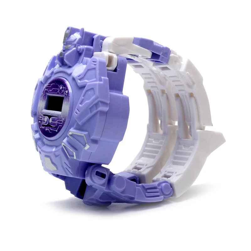 Technology Kids Robot Transformation Wristwatch Toy Robot Electronic Watch Children Sports Cartoon Watches Kids Xmas Gifts