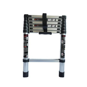 2.9M Anta Modern Aluminum Alloy A-Frame Folding Double Telescopic Ladder  Silver 150 Kgs for Tool Usage