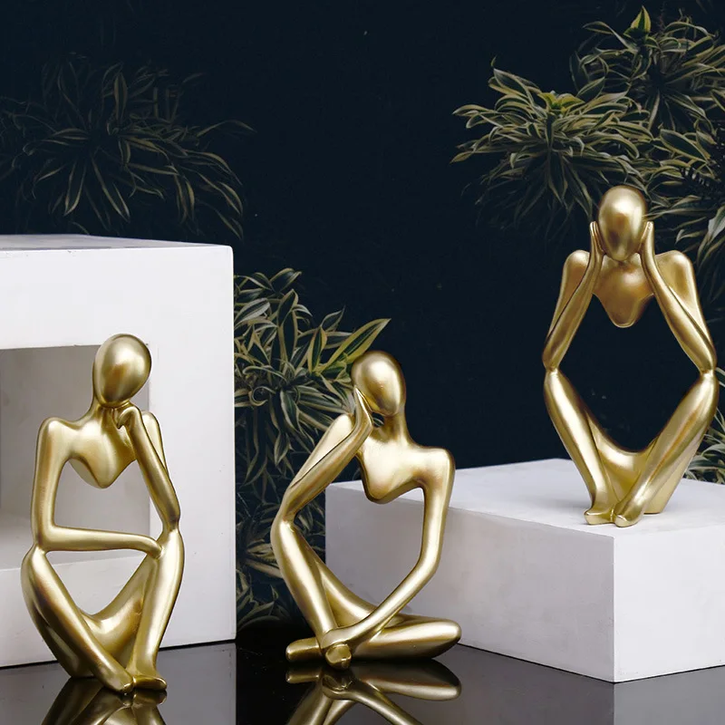 Nordic Creative Personalized Interior Sandstone Drawing Character Decoration
