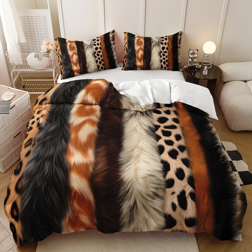 Premium Luxury Leopard Print Milk Pattern Personalized Fashion Digital Printing Bedding Winter Duvet Cover