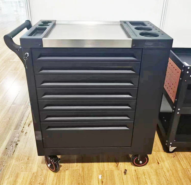 Custom Drawer Heavy Duty Rolling Tool Car Parts Storage 3 Layers Side ...