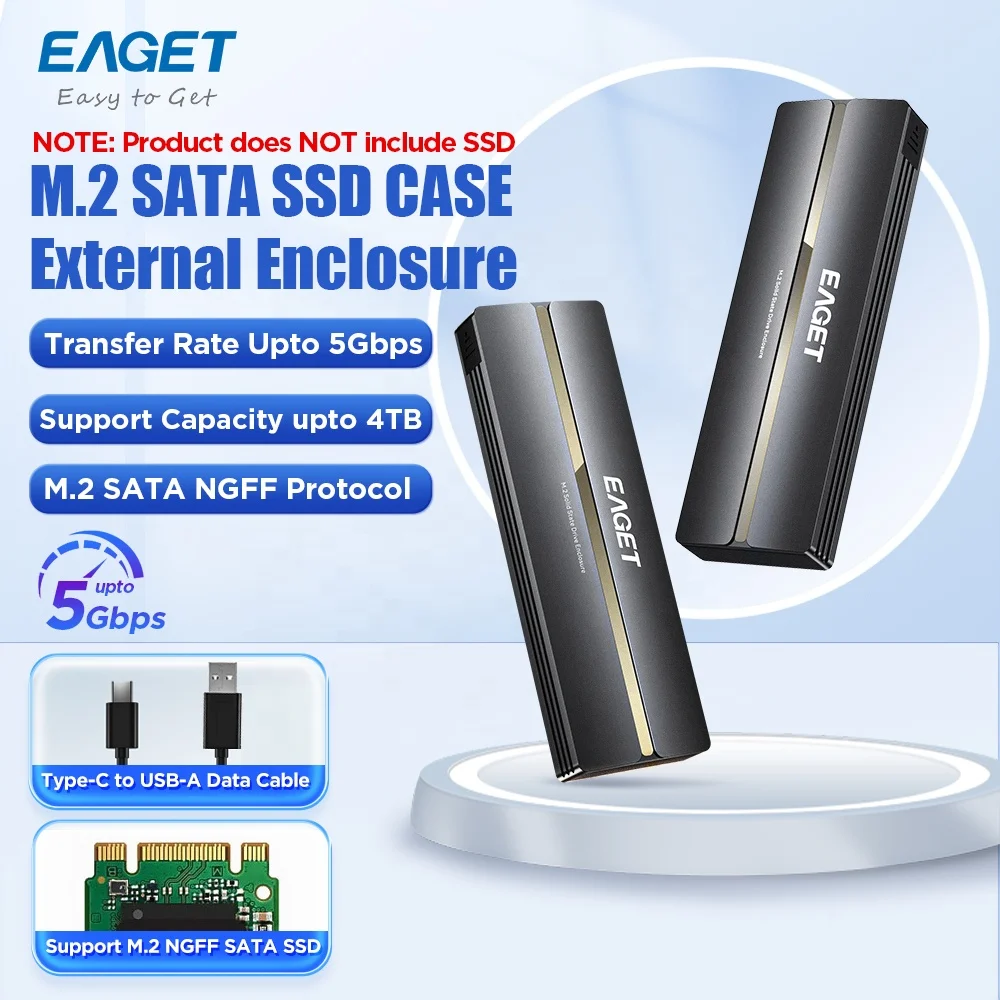 EAGET SE310S SSD Case - Aluminum M.2 NGFF SATA Enclosure