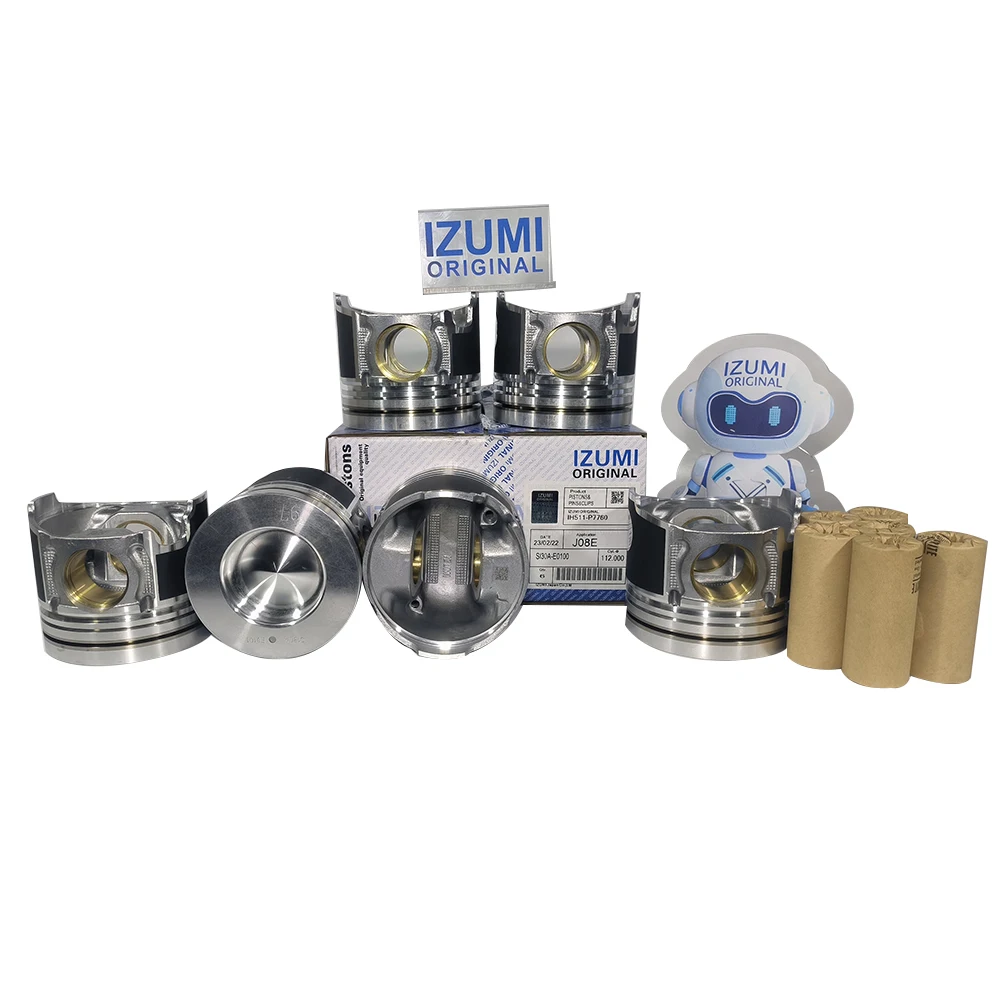product izumi original j08e j08c s130a e0100 excavator engine izumi part piston j05e e13c piston kit for hino-15