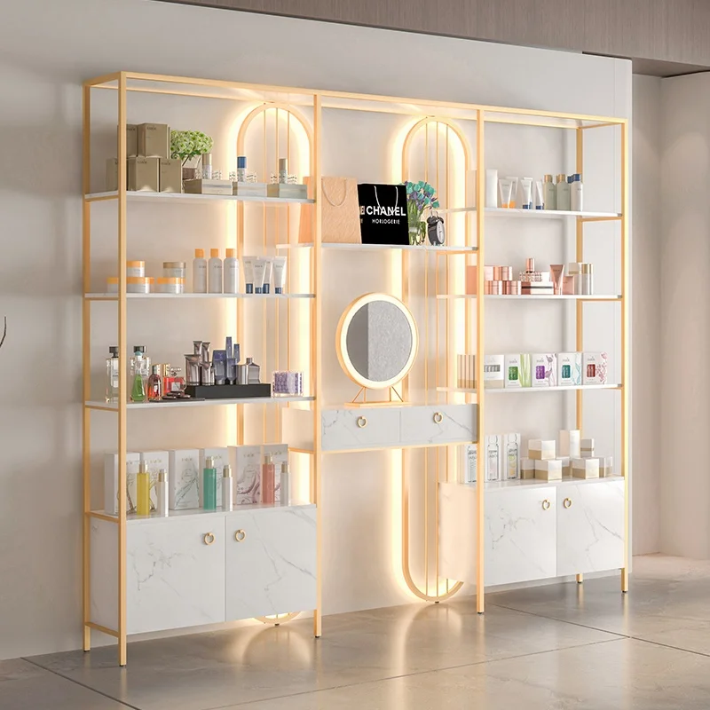 Simple Luxury Skincare Display Cabinet Beauty Salon Display Rack And ...