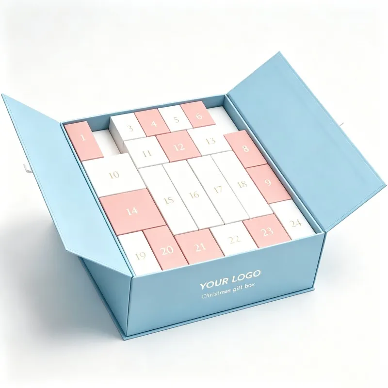 Caja magnética personalizada para regalos navideños, con doble puerta y diseño de lujo para empaques festivos, ideal para promoción de marca. Caja de cartón para regalos.