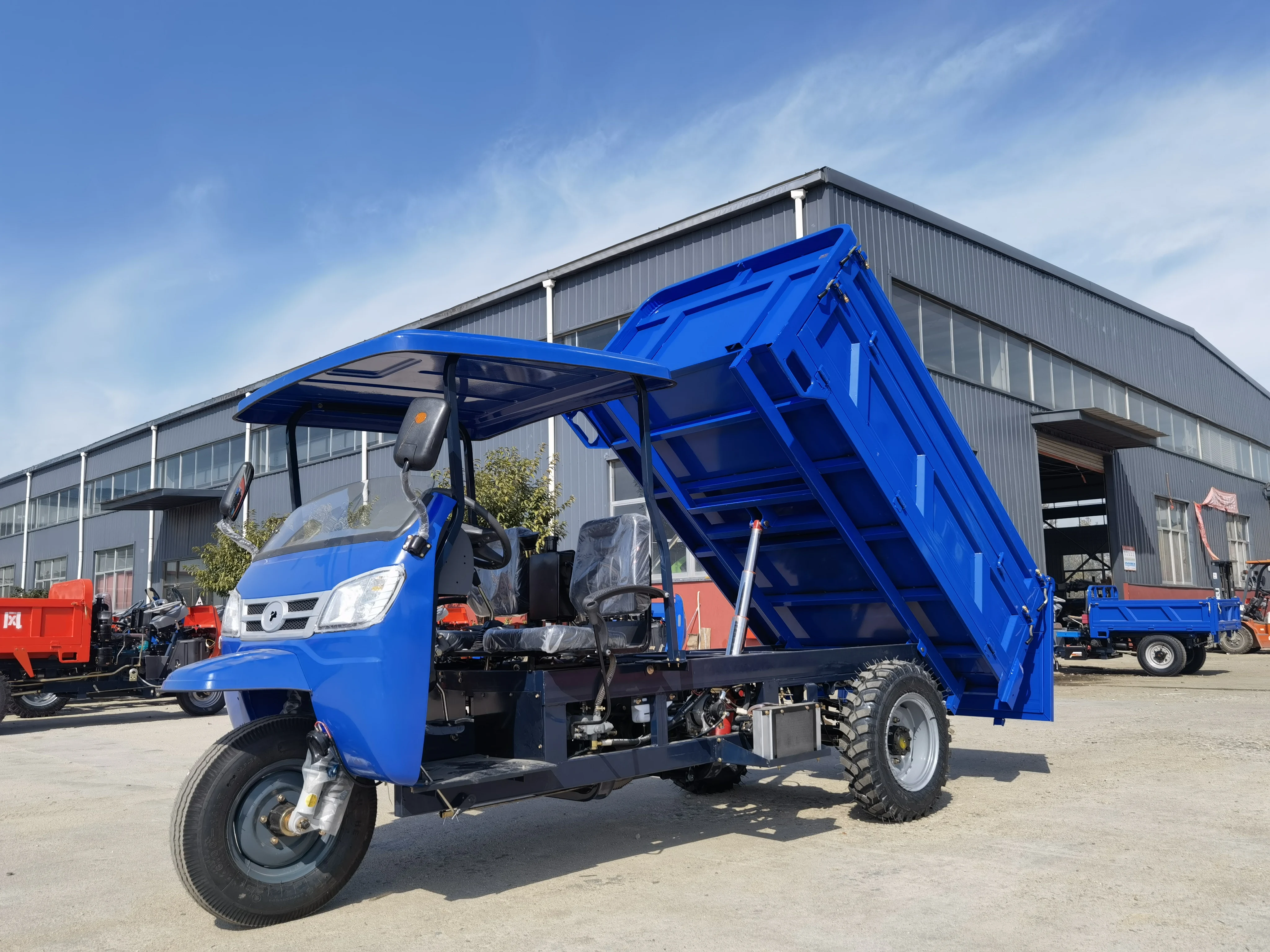 China Three Wheels Diesel Mini Dumper Heavy Loading 3 Ton Hydraulic Underground Mining Waw Tricycle Dump Truck