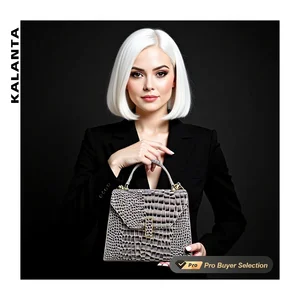 KALANTA Online Shoulder Women's Money Open Messenger Minimal Pattern Handle Quiet  Handbag Set For Daily