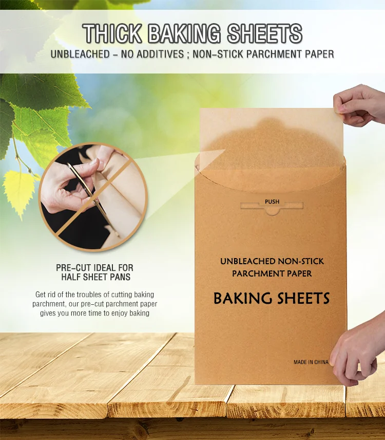 Nonstick Kitchens Parchment Paper Sheets 9X13 | Heavy Duty Unbleached  Baking She