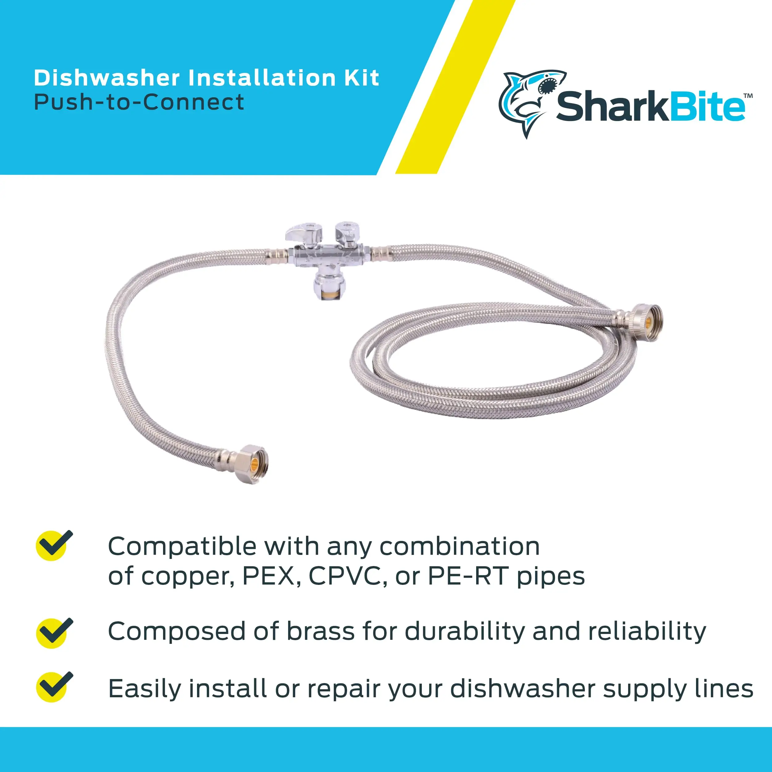 1/2'' Brass Pushtoconnect X 3/4 Inch Fht 60 Inch Dishwasher X 1/2