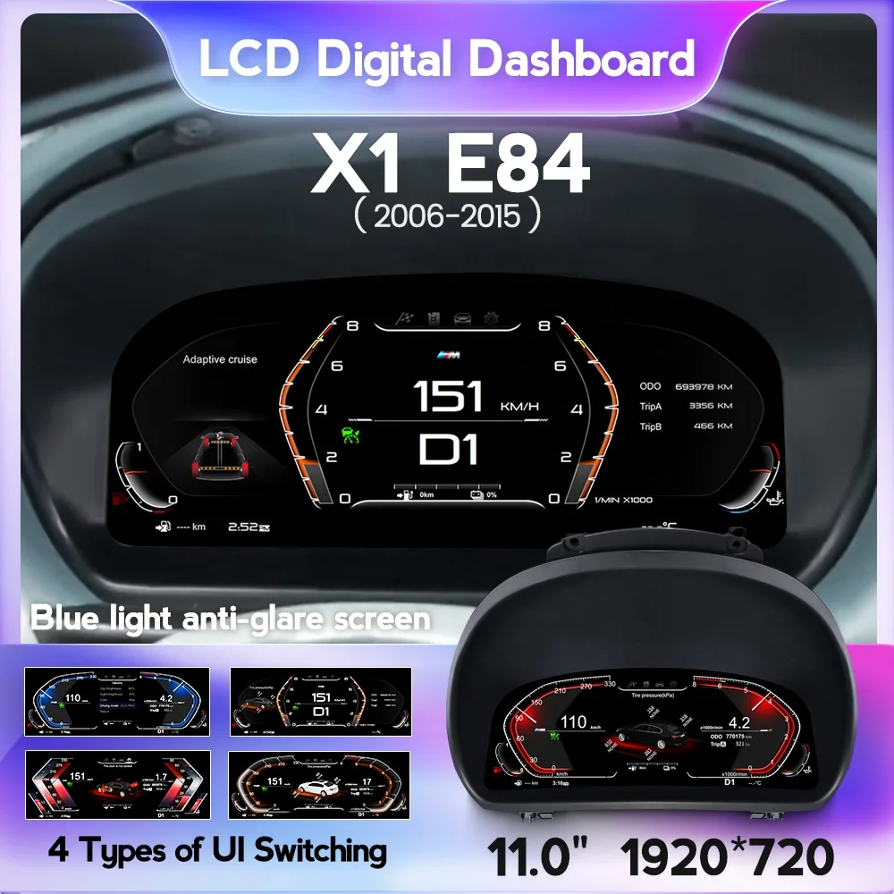 MEKEDE LCD Digital Dashboard Cluster Virtual Screen Automotive Accessories for BMW X1 E84 2006 2007 2008 200