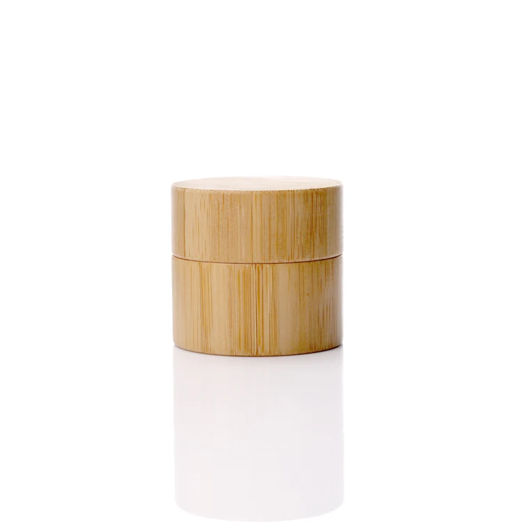 Cosmetic cream usage high quality environmental friendly cosmetic packaging 5g 15g 30g 50g bamboo glass jar with bamboo lid