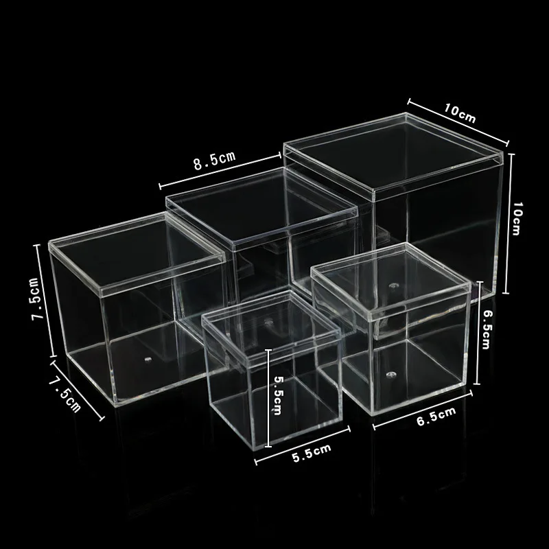 Small Clear Plastic Wedding Acrylic Candy Bin Favor Cube Box Display ...