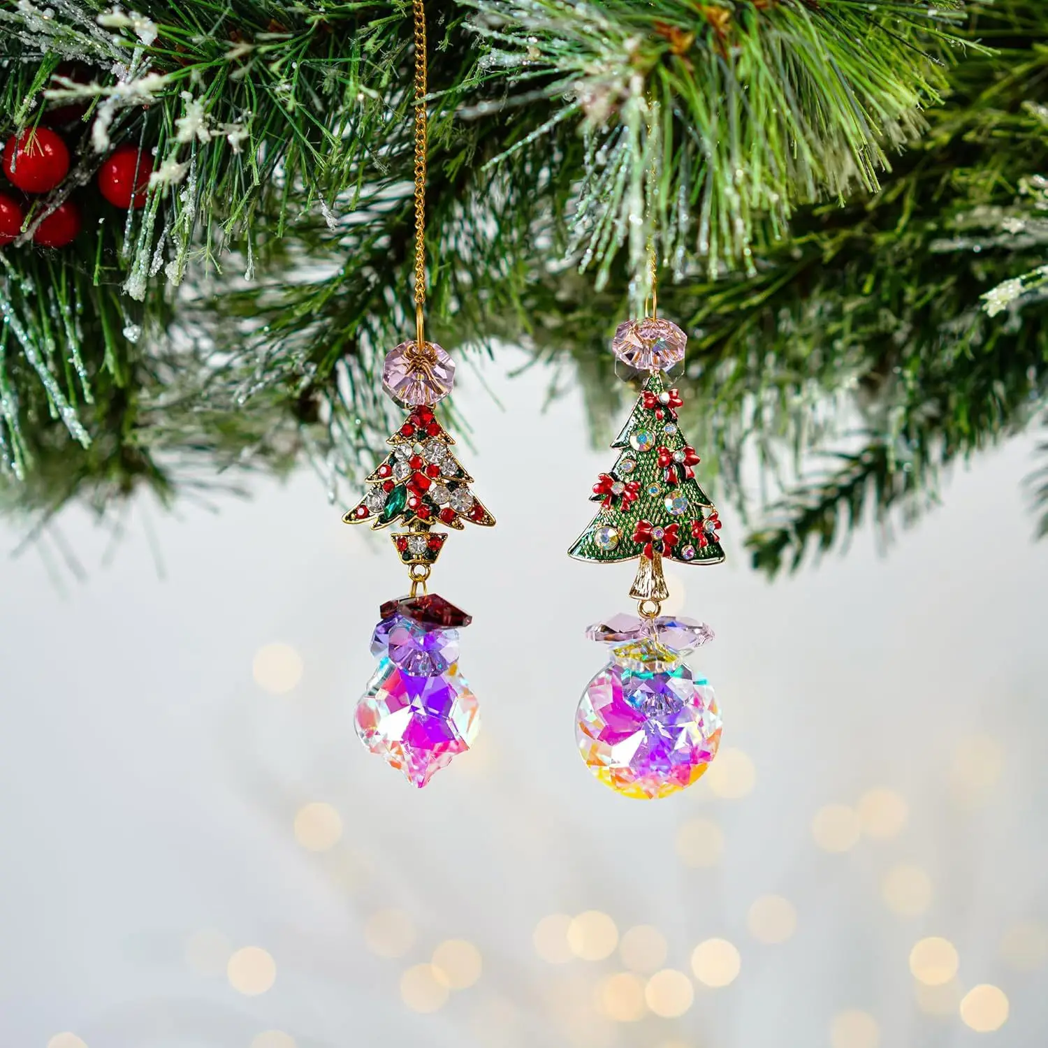 New Product Christmas Tree Decoration Hanging Crystal Sun Catcher Ornament Outdoor Gardening Sun Catcher