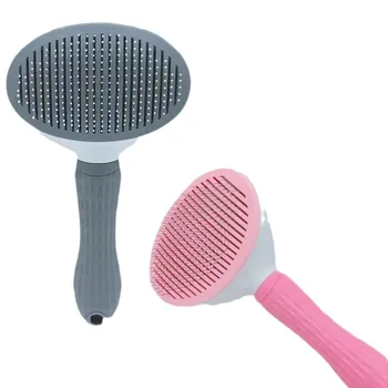 Pets Comb Dogs Accessories Pet Dog Brush Cat Comb Self Cleaning Pet Hair Remover Brush For Dogs Cats Grooming Tools
