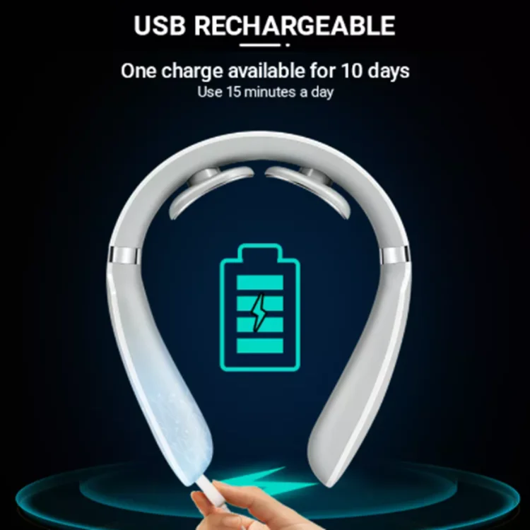 U Shape Remote Control Mini Electric Wireless Portable Pulse Vibrating Smart Neck Cervical Massager