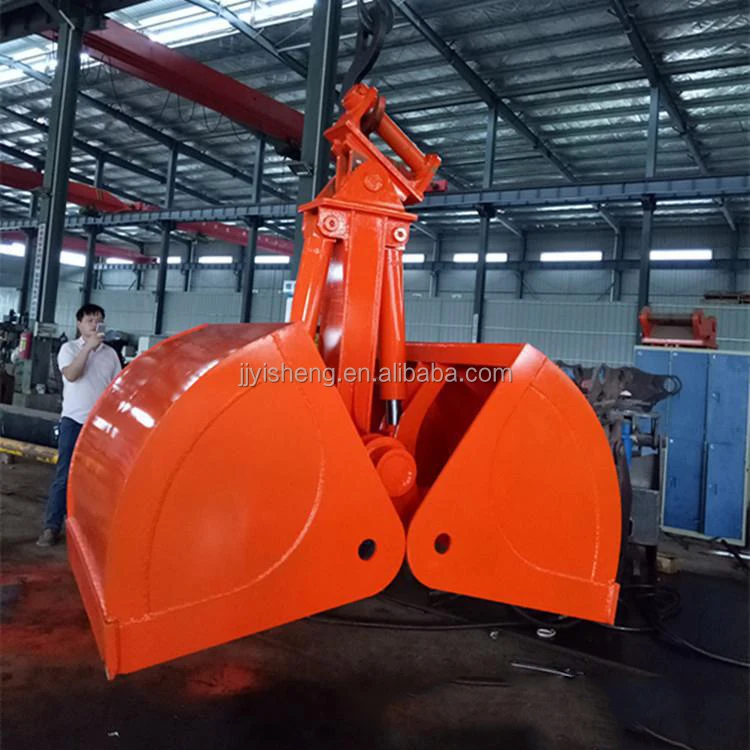 Excavator Grab Clamshell Bucket Capacity 2cbm 2.5cbm 3cbm Hydraulic