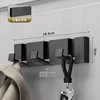 Aluminum Folding Concealed Hook Set - Black 3-Hook