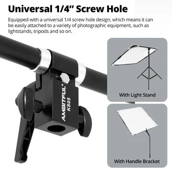 Ambitful KS05 100x100cm 6-in-1 Reflective Diffuser Black Gold White Silver Sun Scrim Handle Bracket Folding Hand Shank Boxed detail image