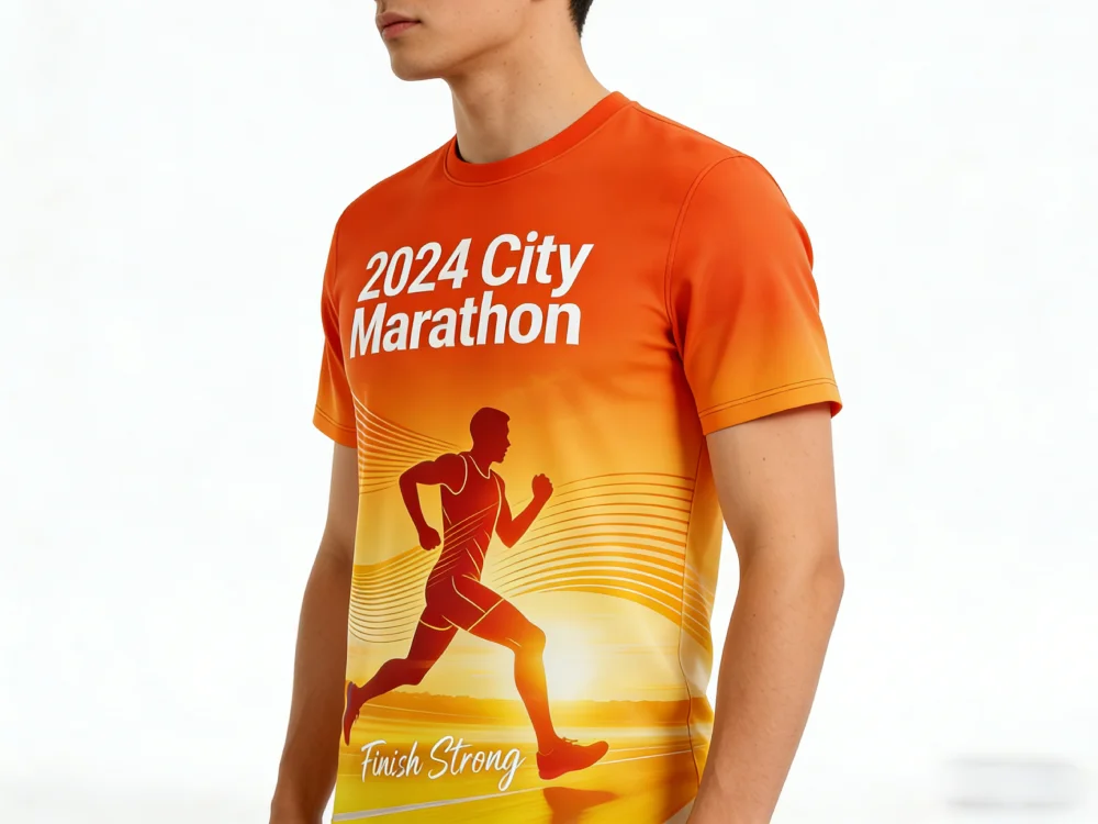 High Performance Knitted Dry Fit Race Shirts 5K 10K Marathon Custom Logo Quick Dry Running T-shirts Sports Wear