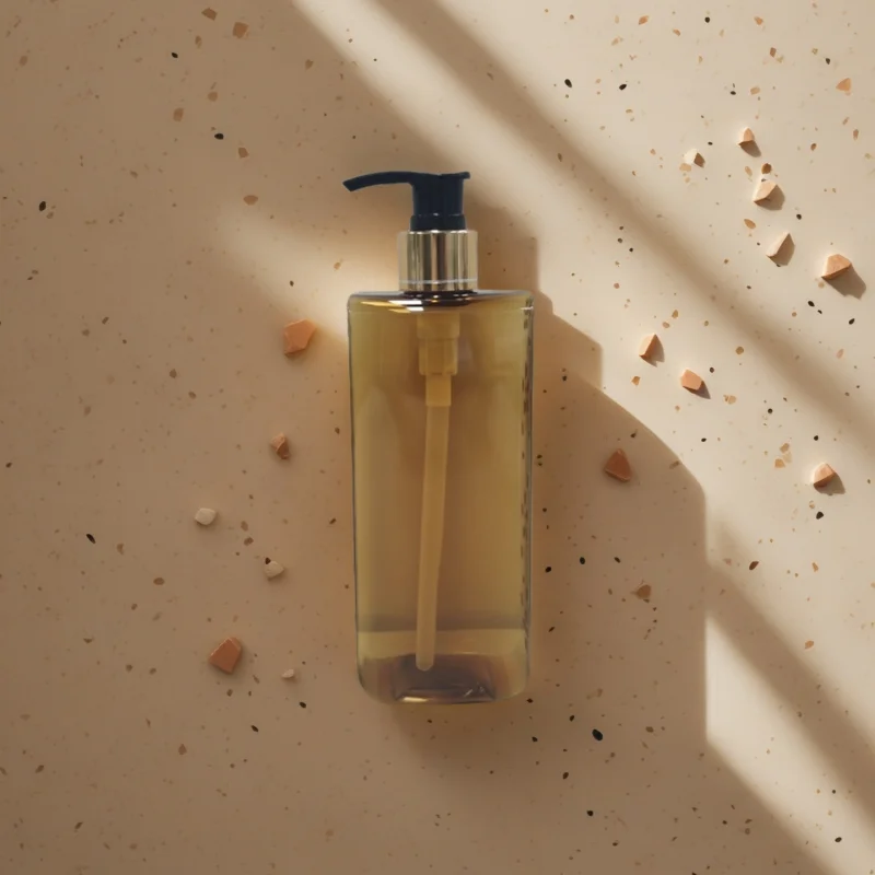 Custom Luxury 300ml 500ml PETG Plastic Pump Bottle Shampoo Shower Gel Body Wash Square Bottle