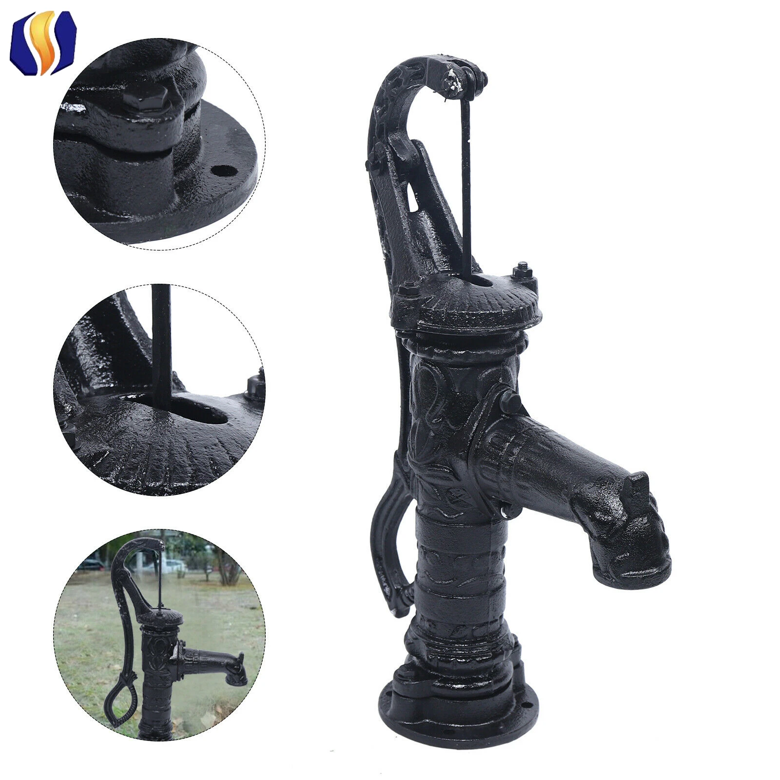 Cast Iron Water Hand Pump Garden Pump Nostalgic Garden With Base cast-iron-water-hand-pump-garden-pump-nostalgic-garden-with-base
