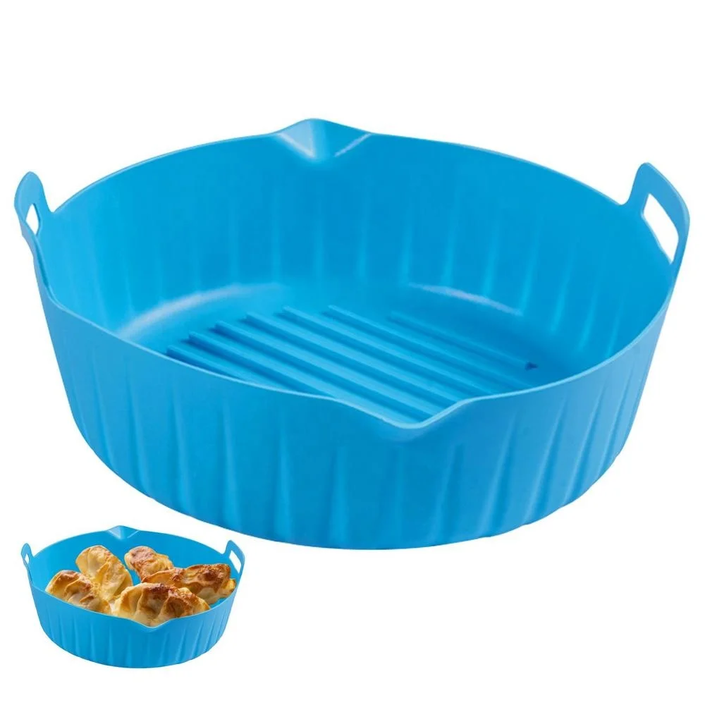 Air Fryers Oven Baking Tray Fried Chicken Basket Mat Airfryer Silicone Pot  Round Replacemen Grill Pan Accessories 1Pc