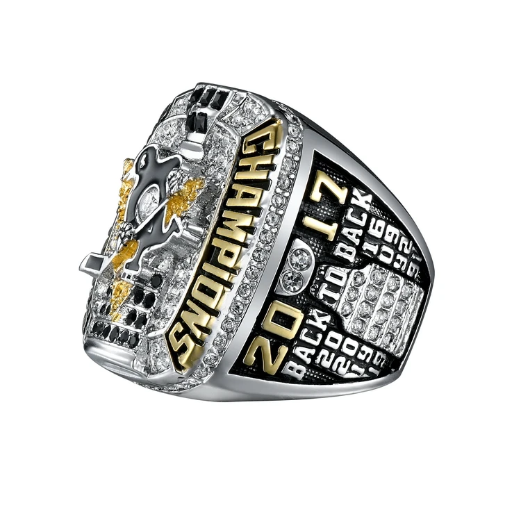 Pittsburgh Steelers replica Super Bowl keychain ring.