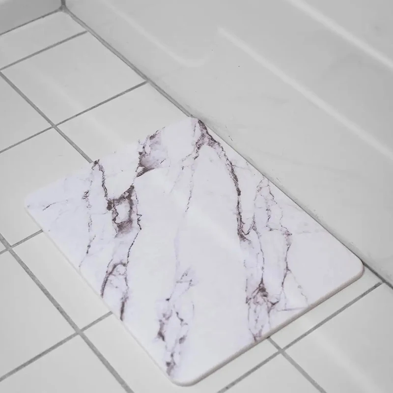 Best selling marble design diatomaceous earth mat super absorbent quick drying bath mat Diatomaceous stone bath mat factory