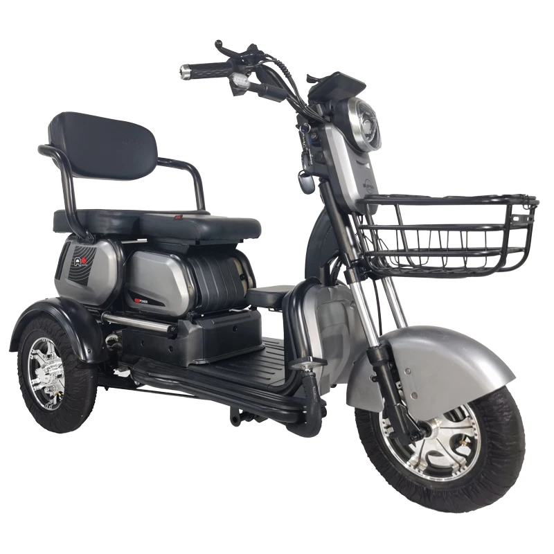 電動トライク48V 350W/500W電動三輪車3輪カーゴバイク大人用LEDライト
