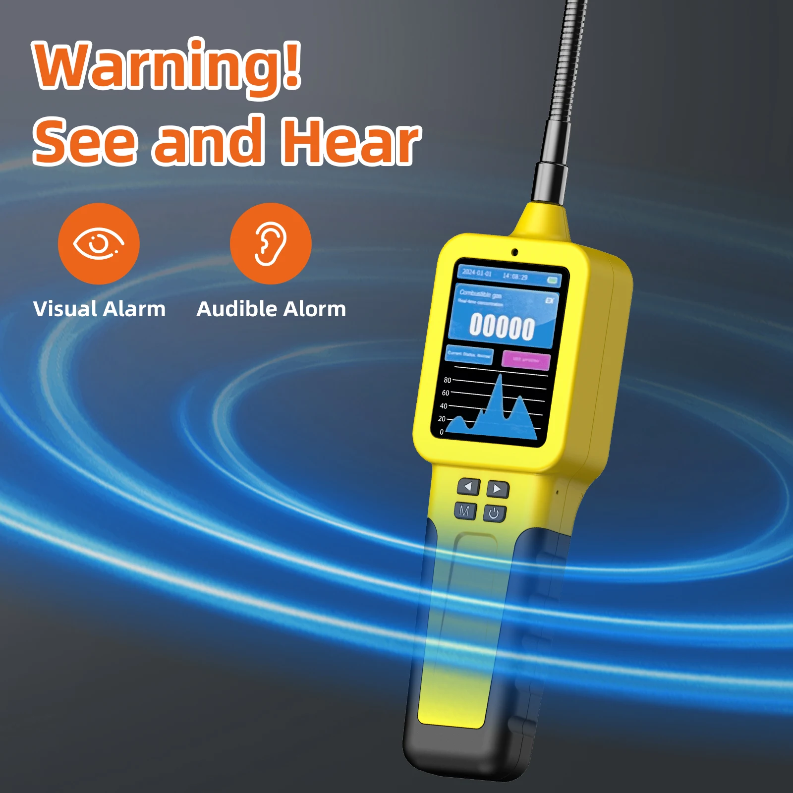 Single Gas Detector Portable Biogas Analyzer With External Sampling ...