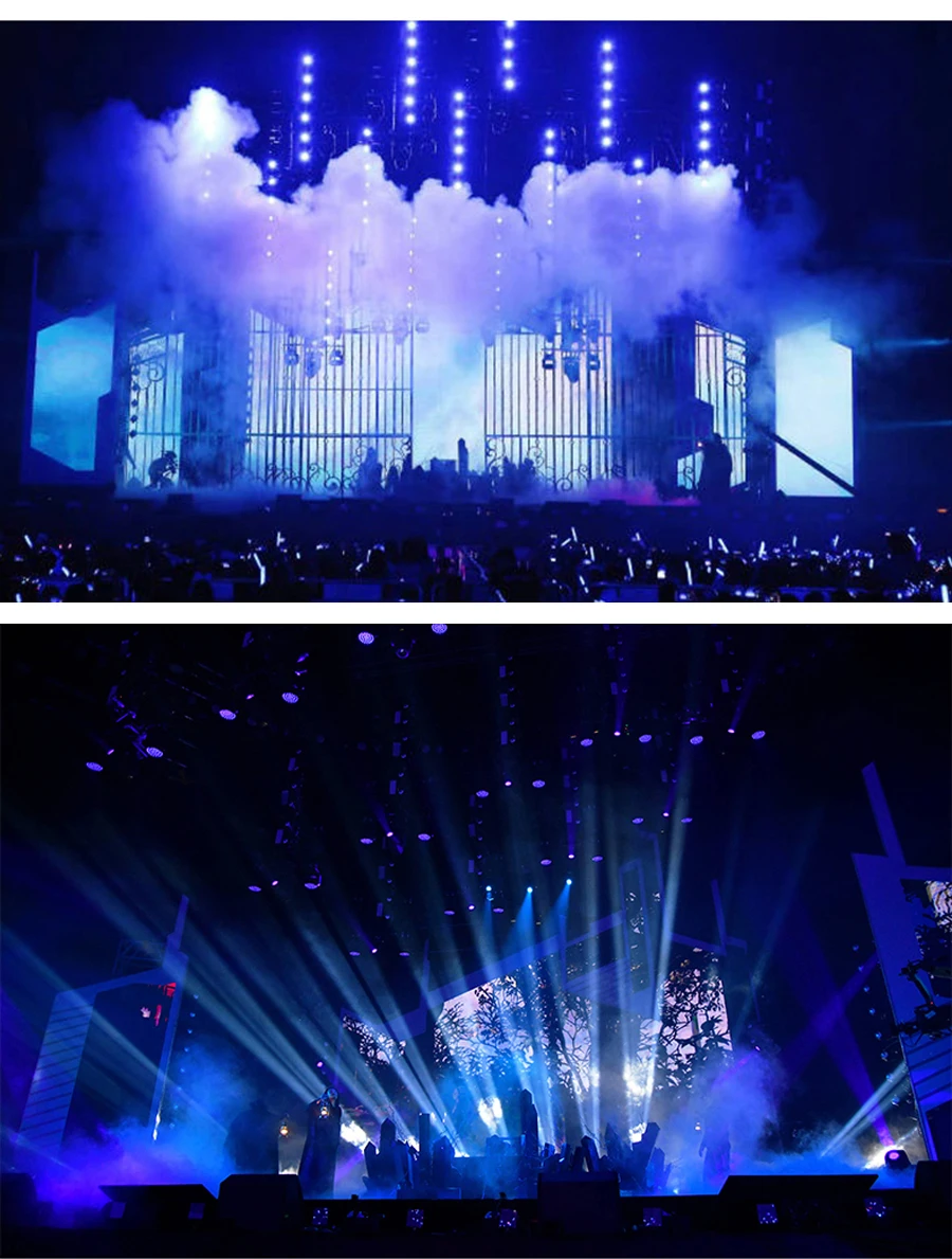 Macchina del fumo da 1500 W DMX RGB 24 LED Effetto luce da palco Spruzzatore verticale remoto_voghion.com