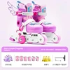 6-piece helmet and protective gear set-pink-purple