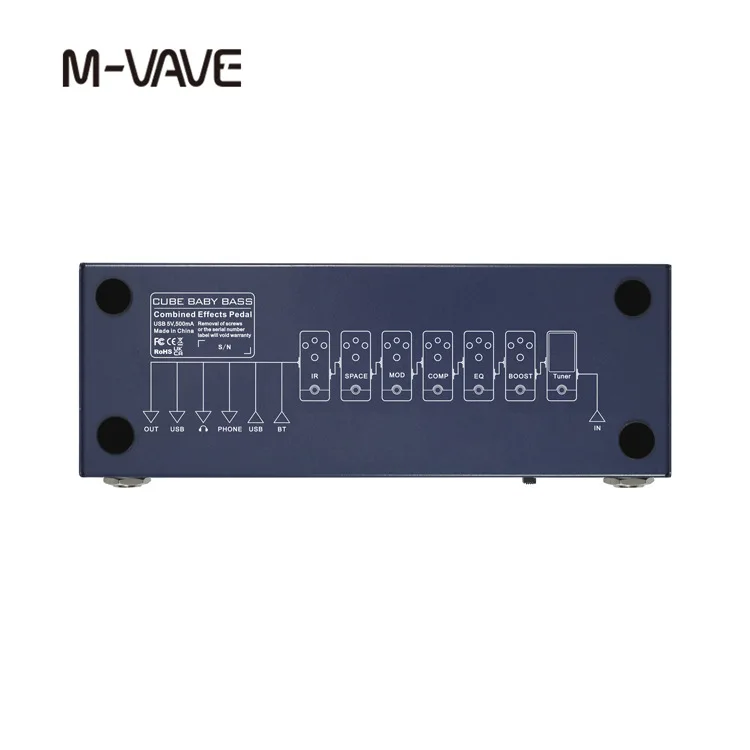 Pedal De Efeito M-vave Pedaleira Cube-baby Ac Creme Acústica Violão