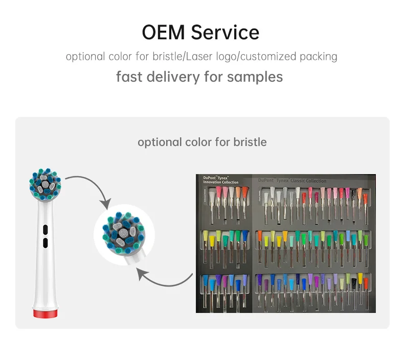 Nylon 610/612 Bristle Toothbrush Heads for Home Use with 100Packs MOQ - Compatible with Rotary Electric Toothbrush