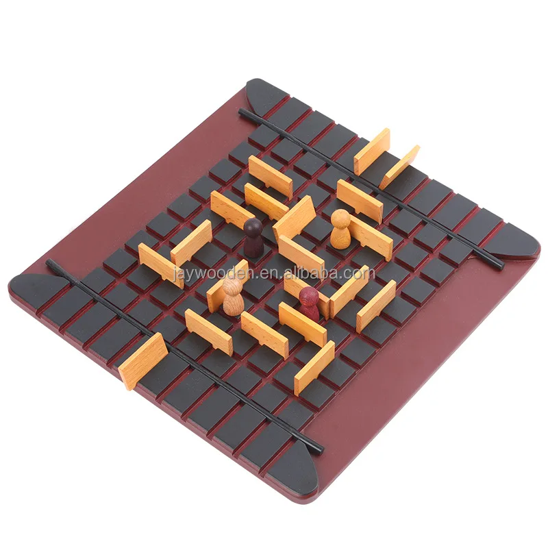 Game Toys Quoridor Board Chess Game Varnish Play Fun Children Strategy