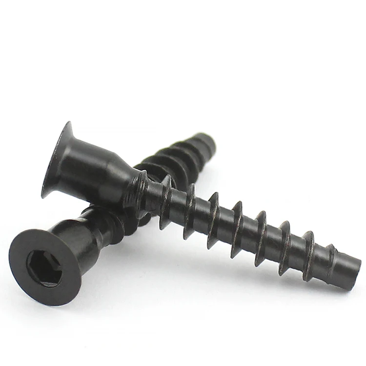Hex Socket Countersunk Head Coarse Thread Chair Screw Confirmat Screw Wood Furniture Euro Joints Screws
