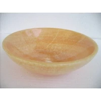 Factory Direct Round Marble Stone Yellow Onyx Wash Basin Custom Basin for Bathroom Vanity Top