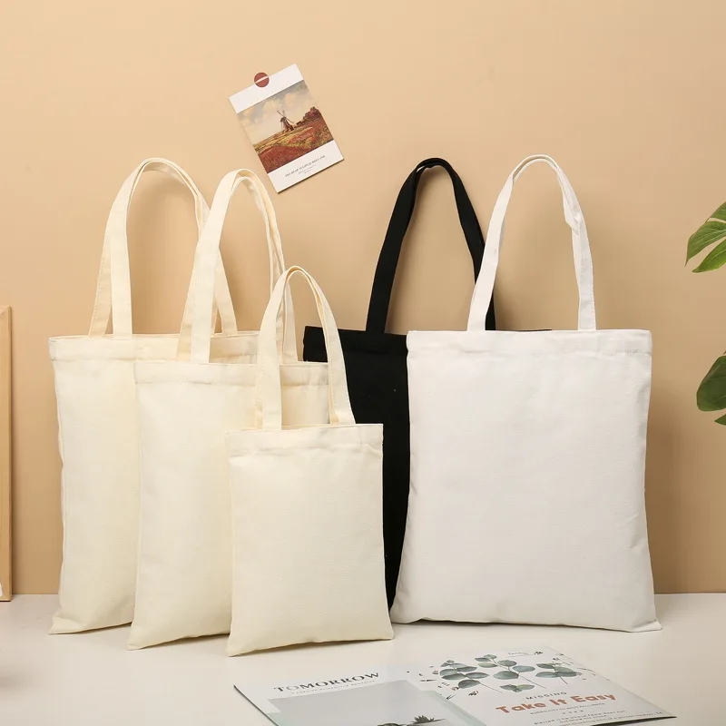 Custom Logo Eco-friendly Cotton Canvas Tote Bag Reusable Shopping ...