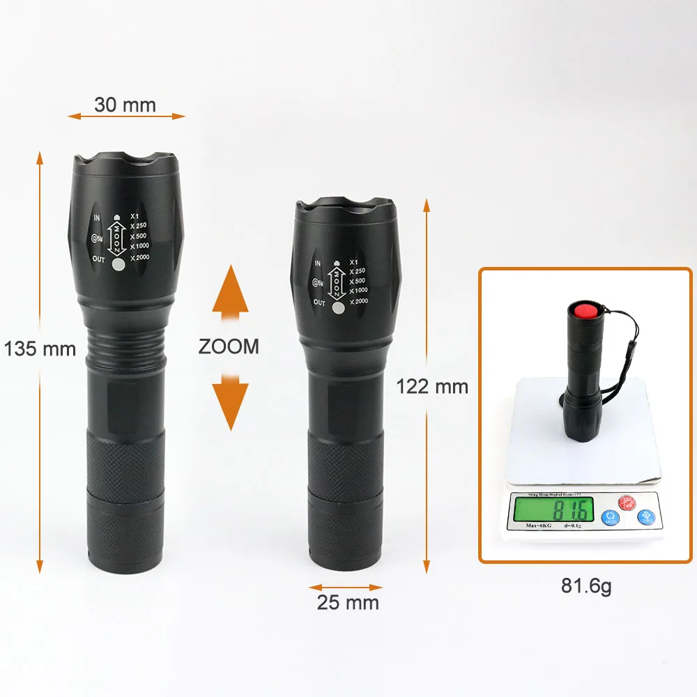 Mini USB Rechargeable 1000ml XML T6 LED Flashlight Tactical Aluminum Alloy  Torch Light Long Range For Outdoor Camping supplier