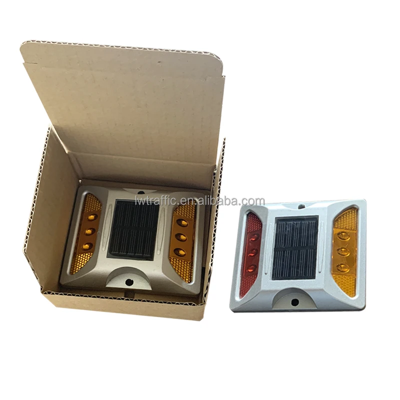 Aluminum Solar Power Flashing LED Road Marker Cat Eye Road Stud Raised Pavement Marker Light for Driveway