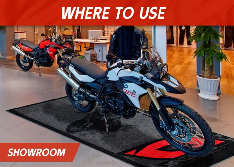 Custom Motorcycle Mat Logo Rubber Floor Mat Garage Mats for Product Motorcycles factory