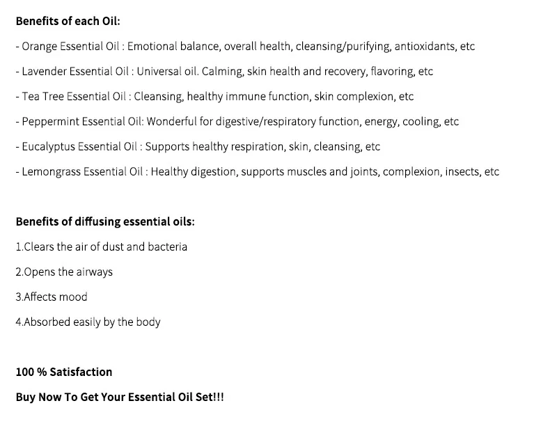 100 Pure Plant Extract Essential Oil Set Aromatherapy,Natural Plant