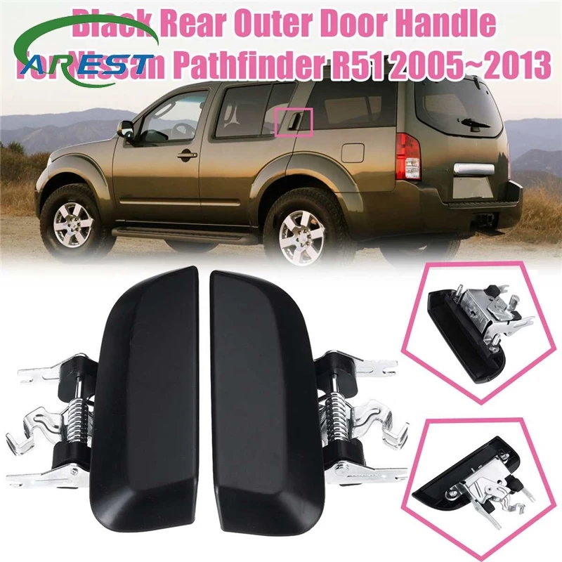 thumbnail image 2 of UAP Auto Parts Pair Of Chrome Rear Outer Door Handles For Nissan Pathfinder R51 (2005-2013) – LH + RH 2 of 4