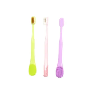 High Density Bristle Multi Function Toothbrush Adults Popular Dental Products Toothbrush with Tongue Scraper