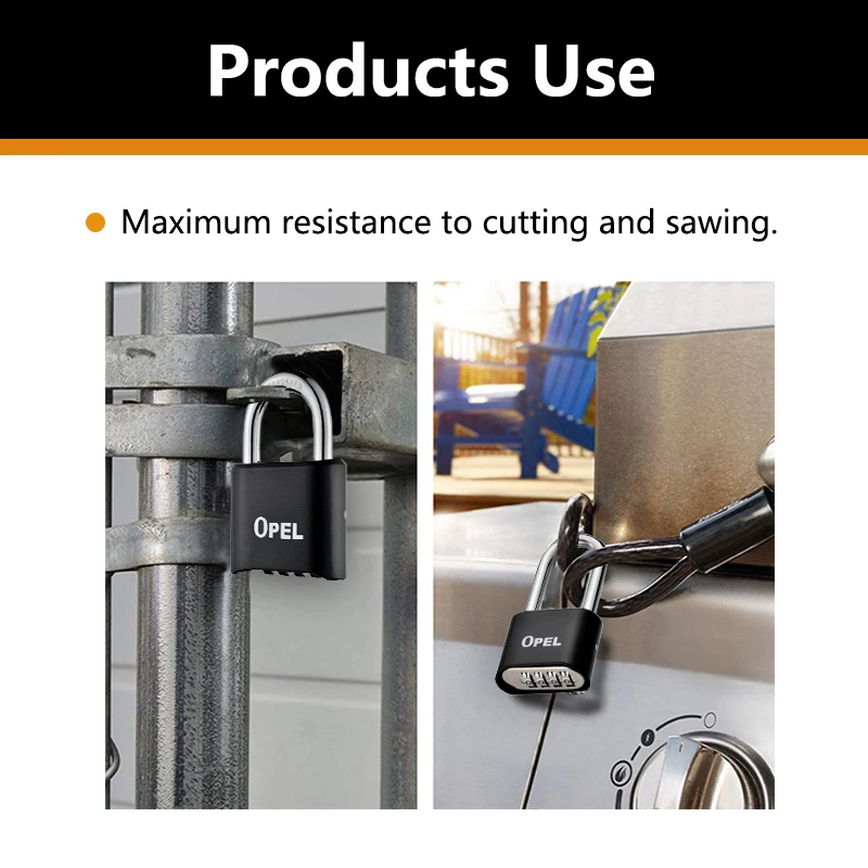 OPEL Hot Selling Changeable Combination Lock Rectangle Padlock Circle Padlock with Great Price